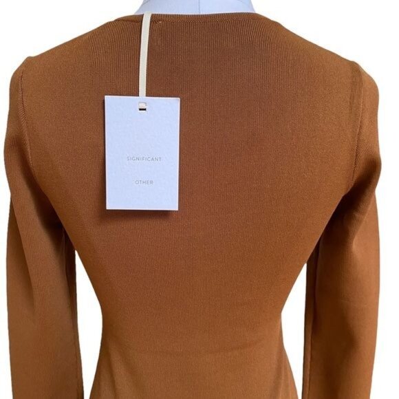 Free People Significant Other Monica Knit Dress in Chocolate Size 6 NWT - Picture 12 of 13